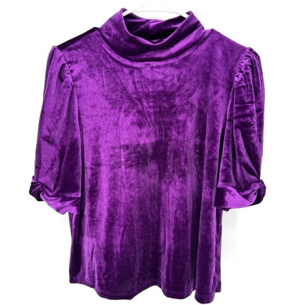 Sanctuary Purple Velvet Turtleneck Blouse